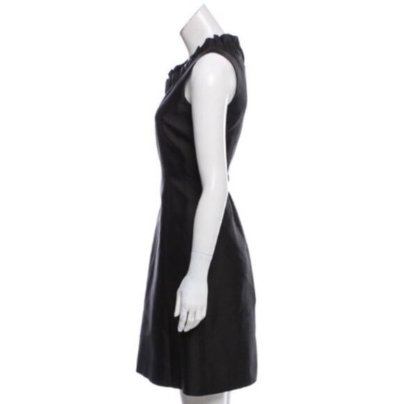 Kate Spade Silk Black Ruffle Dress 2 Small Vintage - Picture 3 of 4